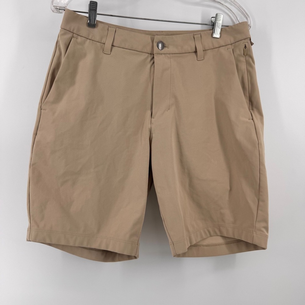 Lululemon Commission Short Mens 31 Tan Khaki 9 Inch Inseam Warpstreme Chino